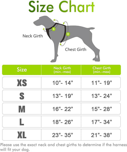 rabbitgoo Dog Harness, No-Pull Pet Harness with 2 Leash Clips, Adjustable Soft Padded Dog Vest, Reflective No-Choke Pet Oxford Vest with Easy Control Handle for Large Dogs, Wild Lime, XL