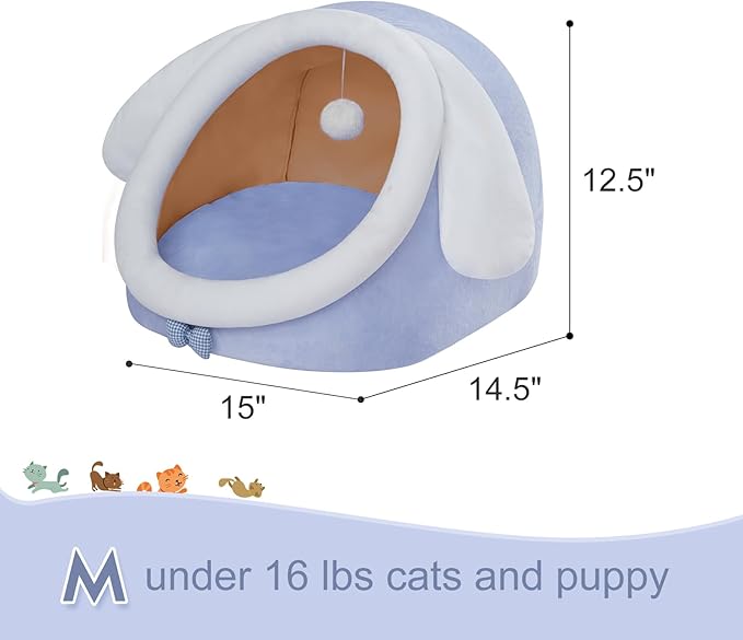 Jiupety Cat Bed for Indoor Cats 16 Lbs