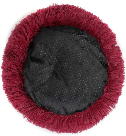 otoez Round Donut Dog Bed for Medium Dogs (27.6", Dark