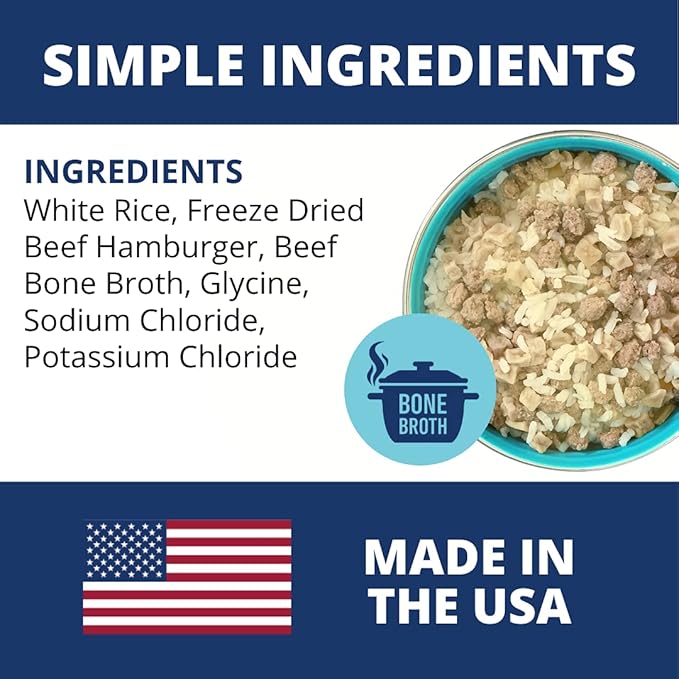 Under the Weather Easy to Digest Bland Diet for Sick Dogs - Always Be Ready - Contains Electrolytes - Gluten Free, All Natural, Freeze Dried 100% Human Grade Meats - Hamburger, Rice & Bone Broth