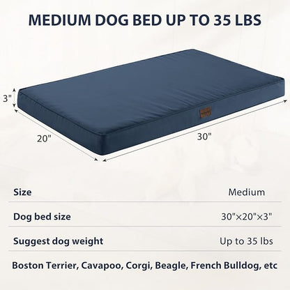 BFPETHOME Outdoor Dog Beds for Large Dogs (30 x 20in, Navy)