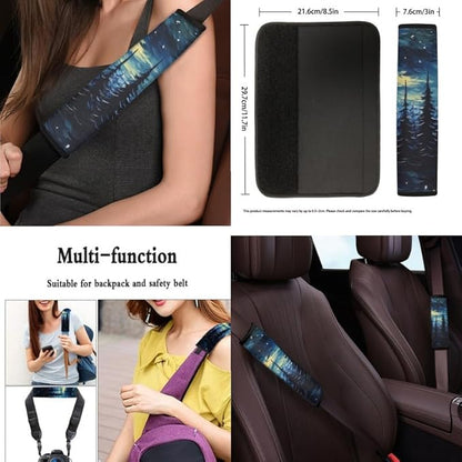 Starry Night Pine Trees13 PCS Car Accessories Set