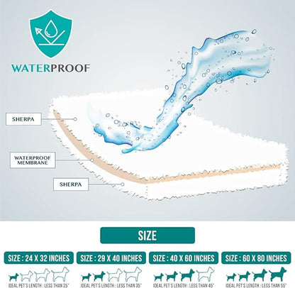 PetAmi Fluffy Waterproof Dog Blanket Fleece 60x80)