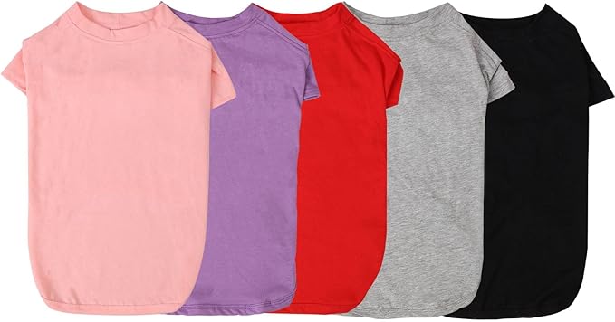 Dog Shirts 2pcs Blank Shirts Soft for Small Medium Large Dogs and Cat Soft and Breathable Apparel Shirts