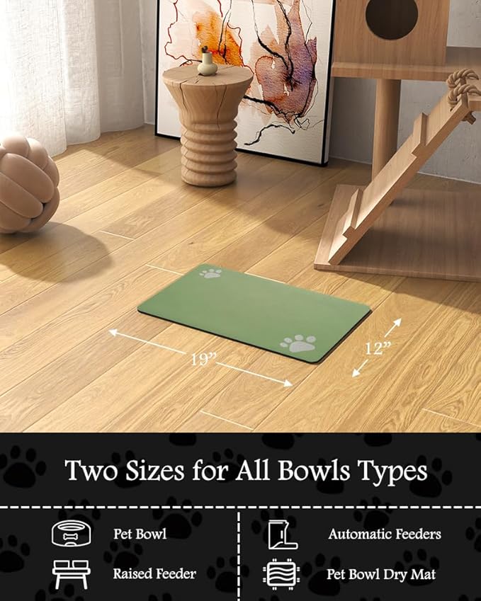Pet Feeding Mat-Absorbent Dog Mat for Food and