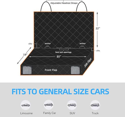 Dog Back Seat Cover Protector for SUV Trucks Cars Protector(Black1)