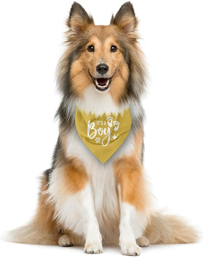 It's A Boy Dog Bandana, Yellow Dog Bandana, Gender Reveal Dog Bandana, Dog Bandana Pregnancy Announcement, Dog Bandana for Small Medium Large Dog, Pet Dog Triangle Scarf, Gift for Dog Lover (E58)