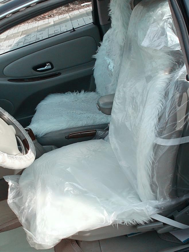 Moyishi Car Disposable Plastic Seat Covers Vehicle Protector (100PCS)