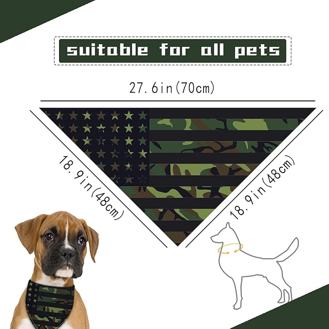 Camouflage Dog Bandana Washable Pets Scarf Triangle Adjustable Handkerchief
