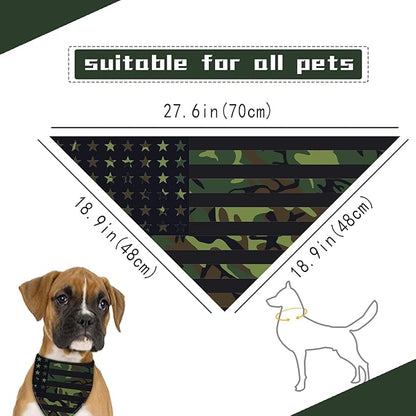 Camouflage Dog Bandana Washable Pets Scarf Triangle Adjustable Handkerchief