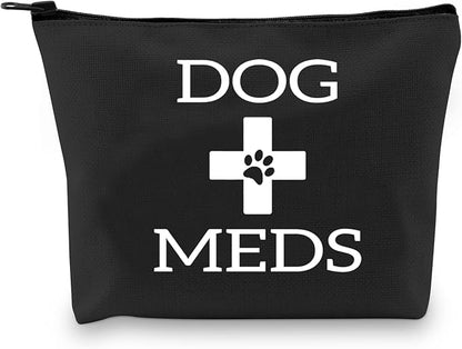 G2TUP Dog Medicine Bag Dog Meds Vet Tech Gifts Dog Essentials Storage for Travel Camping Car Emergency (Dog Meds black)