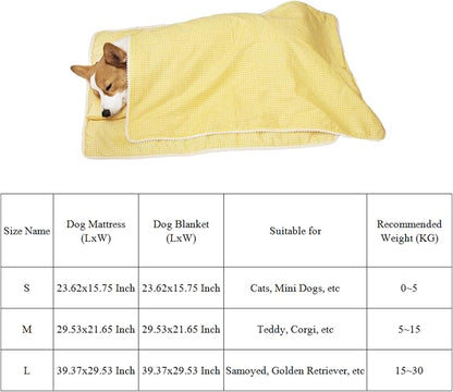 Dog Bed with Blanket Cat Pillow Cozy Puppy Sleeping Bed Washable Pet Supplies for Medium Puppy Kitten