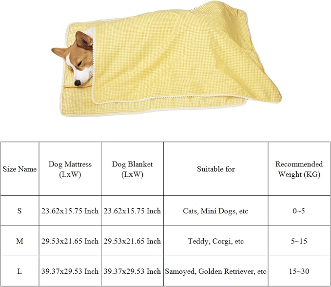 Dog Bed with Blanket Cat Pillow Cozy Puppy Sleeping Bed Washable Pet Supplies for Large Puppy Kitten