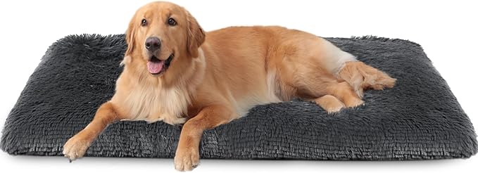 Dog Crate Pad Ultra Soft Dog Bed Mat Washable Pet Kennel Bed with Non-Slip Bottom Fluffy Plush Sleeping Mat for Large Medium Small Dogs 41 x 27 Inch