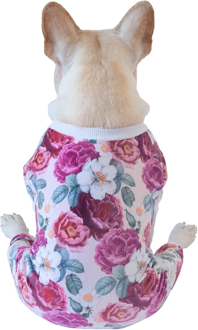 CuteBone Dog Pajamas Flower Puppy Clothes Soft Pjs Birthday Outfit Girl P178M Medium