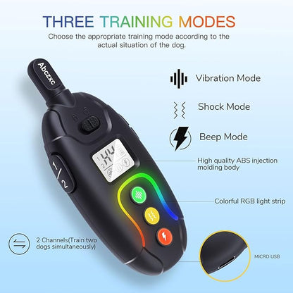 Dog Training Collar with Remote 1200ft Control Range 5-120 lbs IP67 Waterproof (1-8) Shock (1-16) Vibration (1-99) Modes