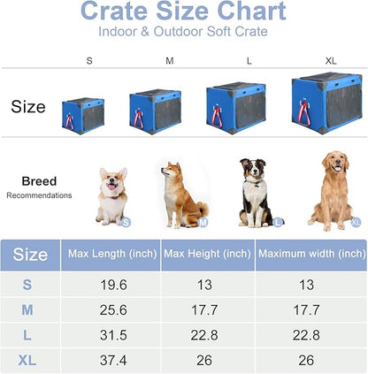 Collapsible Soft Dog Crate 19.6 x 13 Inch