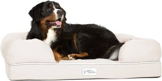 PetFusion Extra Large Dog Bed w/ Solid 4" Memory Foam 44x34x10" ), (44x34"), Sandstone