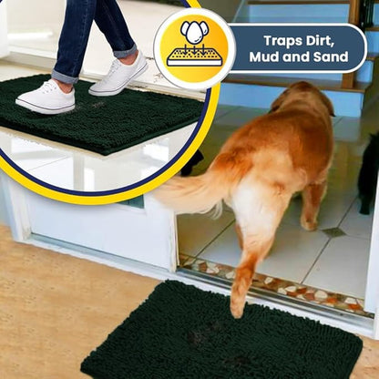 Muddy Mat® AS-SEEN-ON-TV Highly Absorbent Microfiber Dog Door Mat and Pet Rug 59"X35"