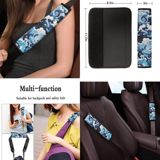 Cartoon Chinese Clouds Car Seat Covers Full Set