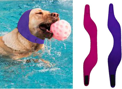 MANON ROSA Dog Swim Cap Plugs 2Pcs Waterproof All-Weather Snood for Bathing Rainy Days Swimming (1 Pink 1 Purple,S)