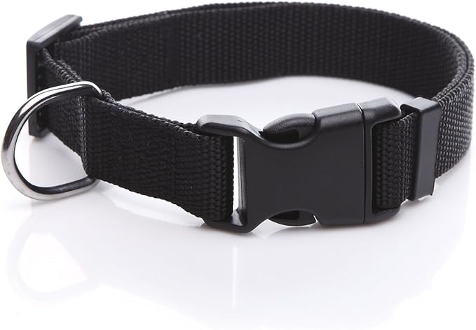 Adjustable Nylon Dog Collar, pet Collar 1 Inch 3/4 Inch 5/8 Inch Wide, for Large Medium Small Dogs(5/8 Inch, Black)