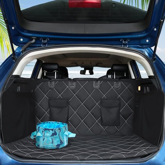 RBSC Home Dog Car Back Seat Cover 40 Inches Waterproof Cargo Liner for Dogs Heavy Duty and Nonslip Cargo Cover for Trucks