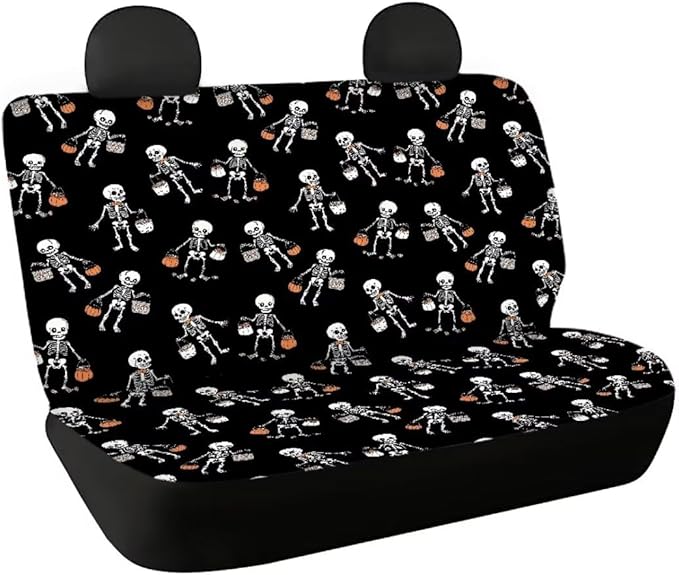 Skull Pumpkin Bag Car Seat Covers Rear Bench
