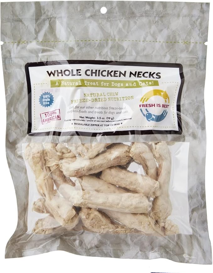 Fresh Is Best - Freeze Dried Healthy Raw Meat Treats for Dogs & Cats - Chicken Necks