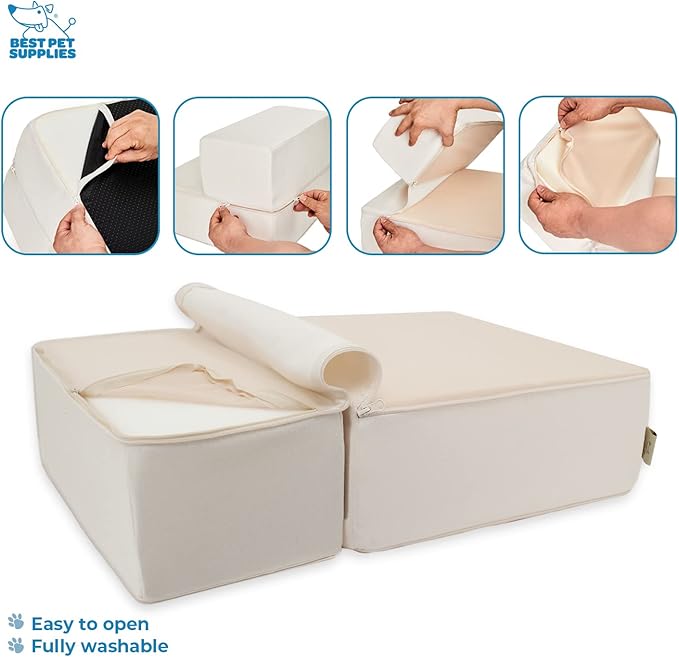 Best Pet Supplies Portable Foldable Foam Pet Stairs/Steps for Couch 2-Step (H: 12")