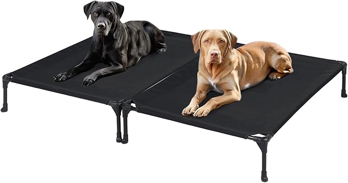 Veehoo 2 Pack Raised Dog Bed 42" x 30", Black, CWC1803-L