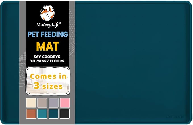 MateeyLife Silicone Cat & Dog Food Mat for Floors Waterproof