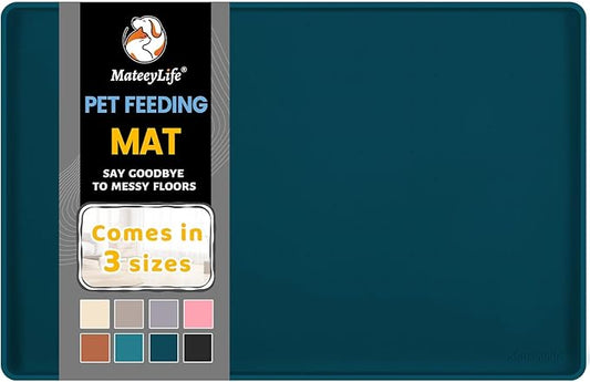 MateeyLife Silicone Cat & Dog Food Mat for Floors Waterproof