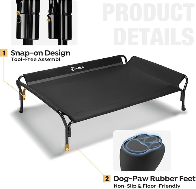 Veehoo Cooling Elevated Dog Bed + Soft Dog Blanket