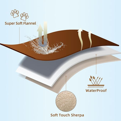 DaysU Waterproof Dog Blanket for Small Dogs 50"x60" Brown