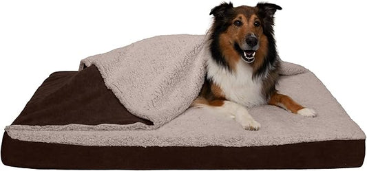 Furhaven Memory Foam Dog Bed for Large Dogs w/ Removable Washable Cover 95 lbs