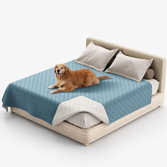 Water Resistant Dog Bed Cover Pet Blanket with Anti-Slip Back for Furniture Bed Couch Sofa (82x82 Inch,Stone Blue)