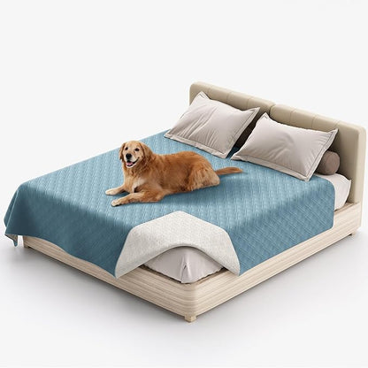 Water Resistant Dog Bed Cover Pet Blanket with Anti-Slip Back for Furniture Bed Couch Sofa (82x96 Inch,Stone Blue)