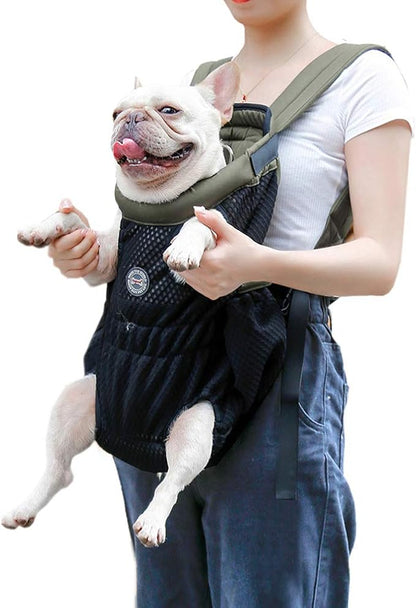 Dog Carrier Backpack, Pet Front Carrier Backpack Legs Out Dog Chest Carrier for Small Medium Dogs, Hands-Free Cat Backpack Carrier Dog Travel Backpack Airline Approved Hiking Bike Motorcycle