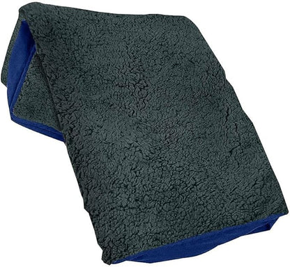 Floppy Dawg XL Dog Bed Replacement Cover. Removable and Machine Washable Cover for Mattress and Rectangular Pillow Beds. 48L x 30W. Blue Suede with Gray Top.