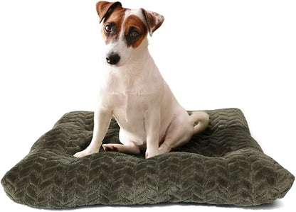 30 Inch dog crate bed crate pads for dog cages Dog Crate Bed for Medium Dogs Soft and Fluffy Crate Mats for Dog Cages Up to 40 lbs Pet Bed Mat Pillows Kennel Pads for Crates Tire Printing Olive Green