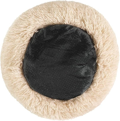 otoez Round Donut Dog Bed for Medium Dogs (31.5", Taupe)