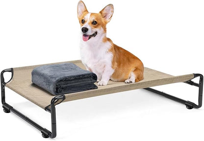 Veehoo Medium Elevated Dog Bed with Flannel Dog Blanket CWC2201B