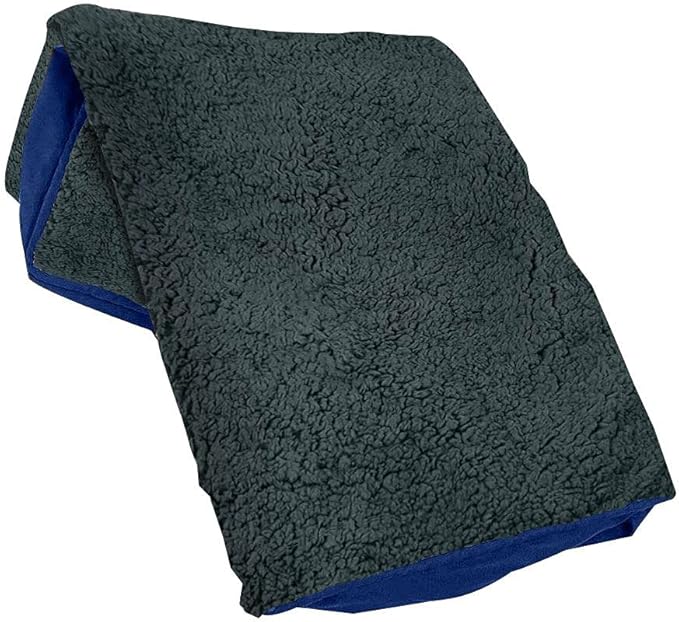 Floppy Dawg Large Dog Bed Replacement Cover. Removable and Machine Washable Cover for Mattress and Rectangular Pillow Beds. 40L x 28W. Blue Suede with Gray Top.