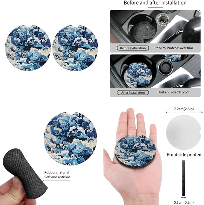 Cartoon Chinese Clouds Car Seat Covers Full Set