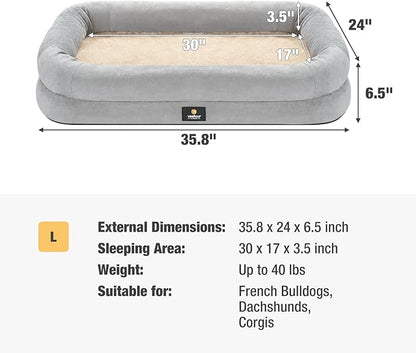 Veehoo Orthopedic Dog Bed for Large Dogs 4-Sides Bolster