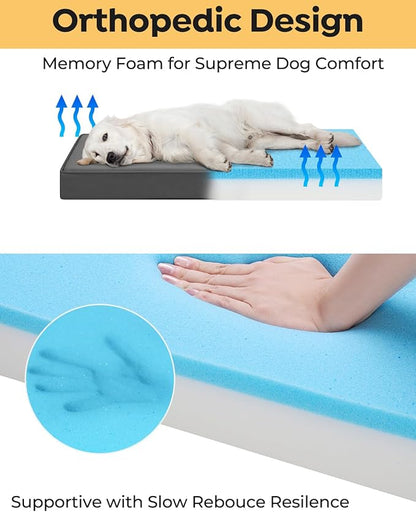 Veehoo Memory Foam Dog Bed for Medium Dogs-Waterproof Dog Bed with Oxford Fabric Surface