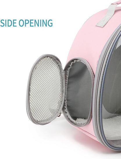 Small Animal Carrier Backpack Space Capsule Bubble Window Carrier Backpack for Lizard Guinea Pig (Pink)