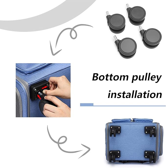 Wheeled Pet Carrier Backpack Breathable Pet Carrier