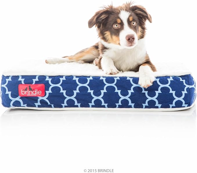 Brindle Waterproof Designer Memory Foam Pet Bed-Removable Machine Washable Cover-4 Inch Orthopedic Pet Bed-Joint Relief